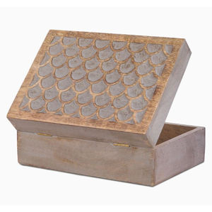 Caja de madera de mango natural hecha a mano, caja decorativa para el hogar, contenedor de almacenamiento, caja de regalo de madera para bodas y otras ocasiones - Product Image 1
