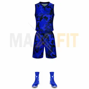 Uniforme mimetica forestale da uomo di Design superiore di buona qualità set di abbigliamento sportivo in Jersey da basket ad asciugatura rapida di MAXFIT ENTERPRISES