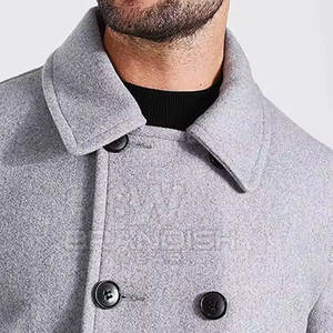 Confortable Respirant Léger Hiver Peacoat Meilleure Qualité Offre Spéciale Double Boutonnage Hommes Peacoat Fabriqué Au Pakistan - Product Image 4
