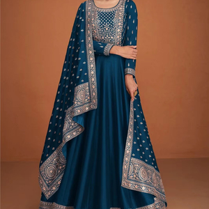 Anarkali Salwar Kameez pour femmes indiennes pakistanaises costumes de mariage Salwar robe longue dernière conception pour les fêtes d'été - Product Image 1