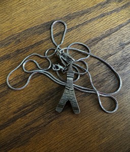 Damascus steel <b>Y</b> Pendant <b>Necklace</b> With Zircon Channel Setting Minimalist Letter Design Unisex Everyday Wear Link Chain - Product Image 5