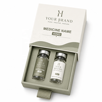 Boîte d'emballage personnalisée pour flacons, boîte rigide à tiroir avec insert en mousse, logo personnalisé, emballage pour flacons en verre pharmaceutiques, flacons de médicaments