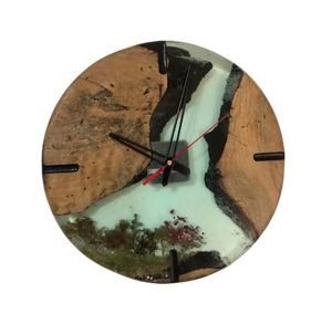 Best Quality Black Epoxy Resin Wooden Handmade Modern Multi-Functional Art <b>Wall</b> <b>Clock</b> Indian Exporters' Wood Craft <b>Unique</b> Home - Product Image 4