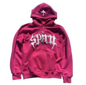 Fournisseur OEM de logo de broderie personnalisée de sweat à capuche zippé de luxe, vente en gros de sweats à capuche streetwear de haute qualité pour les marques de mode - Product Image 3