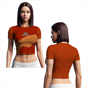T-shirt court tendance pour femmes, style facile à enfiler avec une construction extensible axée sur le confort, look urbain pour femmes, crop top - Product Image 4