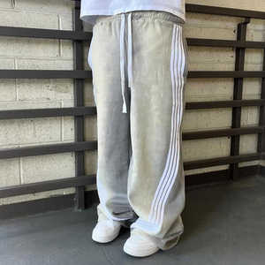 Pantalon de survêtement sport personnalisé de grande taille doublé polaire régulier hiver délavé à l'acide de luxe - Product Image 4