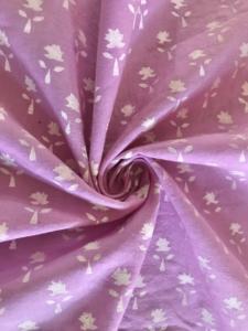 Tela de Algodón Estampada a Mano con Diseño Repetido de Pequeños Árboles Buti |   Textil Indio Morado Lavanda - Product Image 3