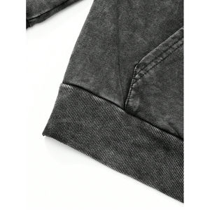 Nueva última moda personalizada de peso pesado lavado con ácido desgastado sin cuerda para Hombre Sudaderas con capucha de gran tamaño Vintage para hombre - Product Image 5