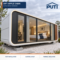 Centre de vente innovant en forme de cabine Apple de 40 pieds – Unité de bureau mobile personnalisée pour l'affichage et la réception immobilière