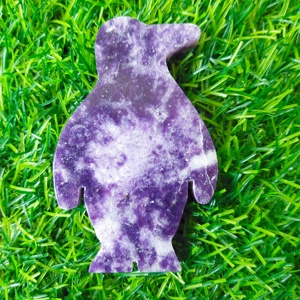 Pingüino de lepidolita Natural hecho a mano, forma de tallado, ayuda a tratar las drogas y todo tipo de condiciones, piedra de la paz - Product Image 3