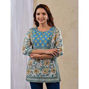 Haut blanc chic à imprimé floral pour femmes, haut chic en popeline de soie tricotée, dentelle, taille unique - XS-XL pour le printemps et l'automne - Product Image 5