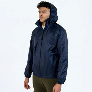 Chaqueta Cortavientos Impermeable Personalizada con Cremallera, Chaqueta Deportiva de Nailon y Poliéster con Puños Ajustables y Mangas Estampadas para Hombre - Product Image 2