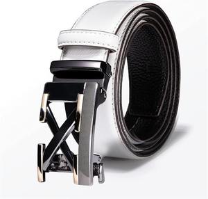 Vente en gros 2025 nouvelle ceinture d'affaires de luxe décontractée boucle automatique réglable ceinture en cuir de vachette véritable à deux couches pour hommes - Product Image 3