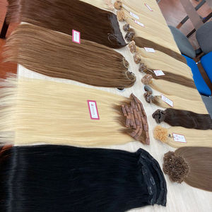 จัดส่งทั่วโลก! ผมต่อแบบคลิปหนีบ ผมแท้รัสเซีย เกรดเวอร์จิน เรมี่ จัดเรียงเกล็ดผมอย่างดี ผลิตด้วยเครื่องจักร แบบดับเบิ้ลเวฟท์ ทรงตรง - Product Image 3