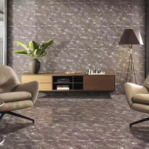 Carreaux muraux de sol en porcelaine de marbre blanc vitrifié à double charge Roar Brown Porcelanato Glossy Ceramic for Outdoor Bathroom Use - Product Image 1