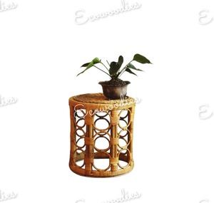 โต๊ะข้างหวายไม้ไผ่หรูหราทันสมัยสำหรับห้องนั่งเล่นบ้านพร้อมคอนโซลฝังกระดูกแบบดั้งเดิมสำหรับระเบียงและสวน - Product Image 5