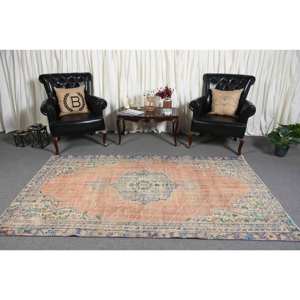 พรมปูพื้นสไตล์ตุรกี4.7ชิ้นแบบคลาสสิกสีส้มสีฟ้าชิ้นงานเย็บปะติดผ้าวิสคอสจากขนสัตว์พรมสำหรับห้องนั่งเล่นทรงสี่เหลี่ยมผืนผ้า - Product Image 3