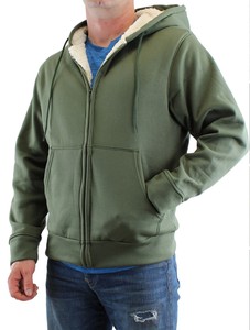 Veste de sport zippée pour homme à capuche 100% coton décontractée respirante écologique en polaire unie teinte en fil continu avec logo brodé et poches pour l'automne - Product Image 6
