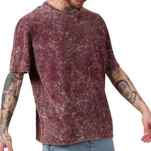 Dernières tendances en matière de t-shirts pour hommes, couleur personnalisée, surdimensionnés, 100% coton, qualité supérieure, lavage à l'acide, style tendance, design délavé - Product Image 4