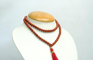 Collar Mala de Jaspe Rojo Natural con 108 Cuentas, Ecológico, Hecho a Mano, para Yoga, Oración, Cristales Curativos, con Borla - Product Image 4