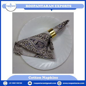 Meilleure vente à la main bloc imprimé brodé violet serviette pur coton nappe serviettes magasins d'usine accessoires - Product Image 2