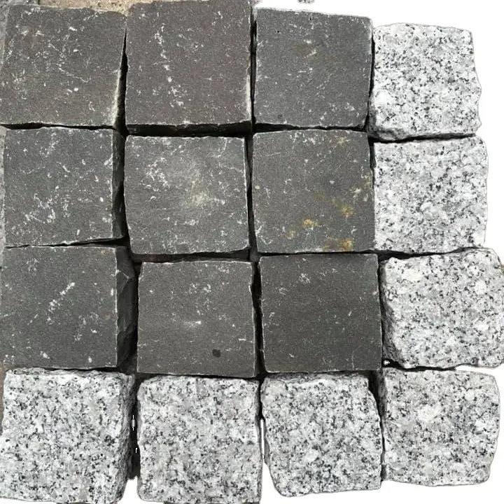 Batu paving berkualitas, batu alami untuk lantai ubin basal abu-abu dan kubik