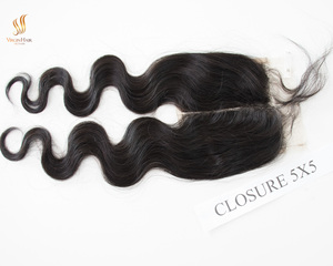 Cierre de Cabello Transparente de Encaje 5x5, Cabello Virgen Remy Vietnamita/Camboyano, Rizado Jerry, 12-22 Pulgadas, Sin Enredos, Buen Precio, Gran Tamaño - Product Image 1