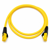 Kabel Ethernet Cat6A Kecepatan Tinggi 10Gbps 24AWG Tembaga Murni Jaket TPU Super Lembut Tahan UV Kabel Patch Jaringan RJ45 Warna Kuning