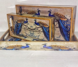 Increíble diseño de madera colorido impreso bandeja de servicio de alta calidad y diseño único uso para restaurante - Product Image 4