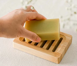 Porte-savon en bambou Porte-savon drainable écologique naturel pour l'organisation du comptoir de la salle de bain et de la cuisine - Product Image 3