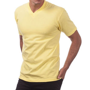 Camiseta de Cuello en V para Hombre, Suministro Directo de Fábrica, Personalizada, 100% Algodón, Cómoda, Elegante, con Estampado de Letras, a la Moda, en Cantidad al por Mayor - Product Image 1