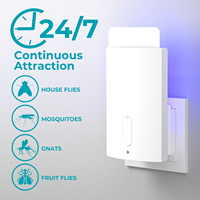 Piège à insectes UV multifonctionnel avec lumières d'attraction tricolores, conception de boîte à appâts et plaque de capture adhésive puissante