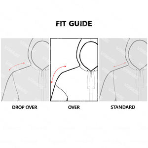 เสื้อฮู้ดแบบสวมศีรษะมีฮู้ดสำหรับผู้ชาย300-500 GSM ไหล่ตกแบบเรียบมีน้ำหนักมาก - Product Image 4
