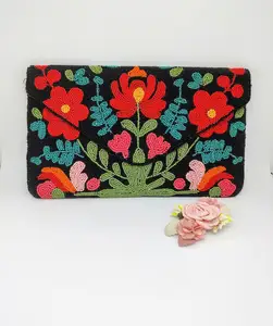 Bolsa de mão com design de flor, bolsa encruzilhada