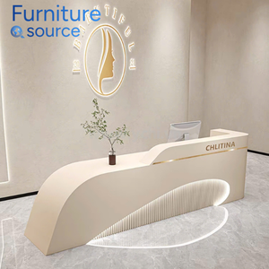 Bureau d'accueil contemporain en bois-Bureau élégant en bois avec surface en mélamine MDF et rangement-Fabricant vietnamien qualifié - Product Image 2