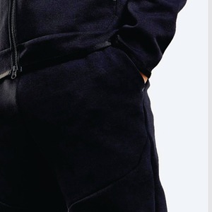 OEM Diseño 69% Algodón 31% Poliéster Negro Hombres Tech Fleece Chándal Cremallera completa Sudadera con capucha Joggers Pantalones de chándal Chándal - Product Image 6