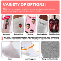 Chaussettes de sport en coton antidérapantes personnalisées pour femmes, chaussettes de yoga et de pilates pour la remise en forme en intérieur, chaussettes respirantes avec logo