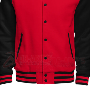 Chaqueta universitaria de béisbol con logotipo personalizado para hombre con piel de oveja, uniforme de invierno negro, Mangas de cuero bordadas para parejas - Product Image 3