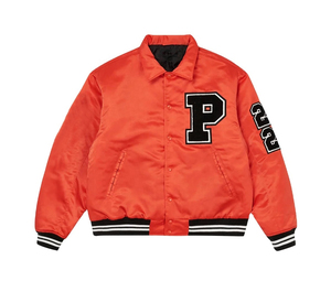 Chaqueta con letras de lana de invierno con diseño de bordado personalizado chaqueta universitaria de satén con estampado personalizado de talla grande transpirable de alta calidad - Product Image 1