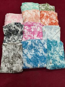 ผ้าพิมพ์ลายดอกไม้อินเดีย, ผ้าพิมพ์บล็อก, ผ้าฝ้ายอินเดีย, ผ้าชุด, ผ้าเย็บตามลาน, ผ้าสำหรับผ้าม่าน - Product Image 2