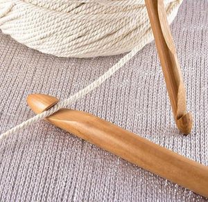 <b>crochet</b> <b>hook</b> with decorative carved handle fine point wooden <b>crochet</b> <b>hook</b> for intricate stitches for beginners at cheap price - Product Image 3