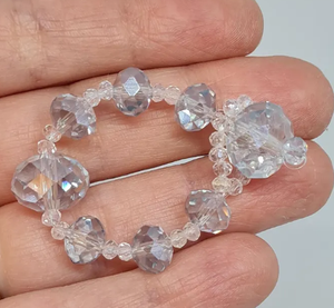 Ronds de serviette en perles de verre bleues Porte-serviette unique Ronds de serviette - Product Image 2