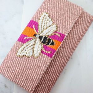 Pochette perlée Boho Chic faite à la main avec accepter une déclaration de conception personnalisée pochette perlée sac à main pierres personnalisées - Product Image 2