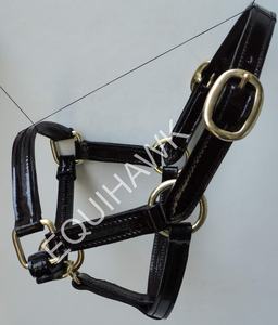 Venta al por mayor occidental accesorio suave acolchado canal vacío cuero Halter sillín en inglés diseño con ajuste de latón - Product Image 4