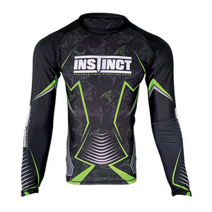 Diseño personalizado de poliéster Spandex BJJ MMA Rash Guard totalmente sublimado al por mayor sin compresión y compresión Rash Guard - Product Image 1
