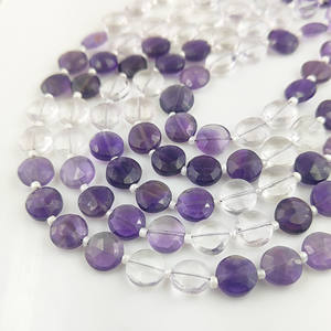 Cuentas de Amatista Sombreada de 8-9 mm, Forma de Moneda Facetada, 20-22 Cuentas en una Hebra de 8 Pulgadas, Cuentas de Moneda de Amatista Sombreada para Hacer Joyas, Piedra de Nacimiento - Product Image 4