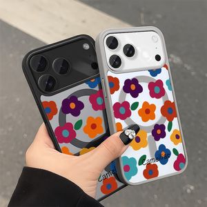 เคสโทรศัพท์แม่เหล็ก ลายดอกไม้ สำหรับ iPhone 11 ถึง 17 Pro Max  วัสดุ TPU นิ่ม สีขาว ดีไซน์ดอกไม้  เคสแบบ unisex - Product Image 3