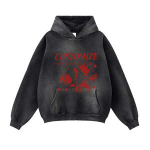 Fabricant Logo personnalisé Poids lourd 380 g/m² Coton 100% Sweat à capuche vintage surdimensionné pour homme doublé couleur unie Boxy pour l'hiver - Product Image 6