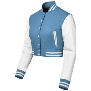 Women's Clothing Cropped Varsity Jackets for <b>Ladies</b> High Quality Woolen Letterman Baseball Crop Jackets OEM Women Varsity Jacket - Product Image 3