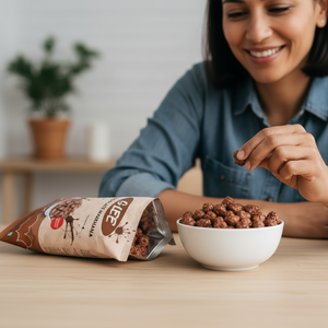 Premium Low-Fat <b>Chocolate</b> Coated Semi-Soft Makhana Fox Nuts 50g Nitrogen Packed Sweet Flavor Gluten Free High Protein Snack - Product Image 3